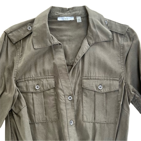 Dex Olive Green Casual Dress - Size XS - Picture 3 of 9